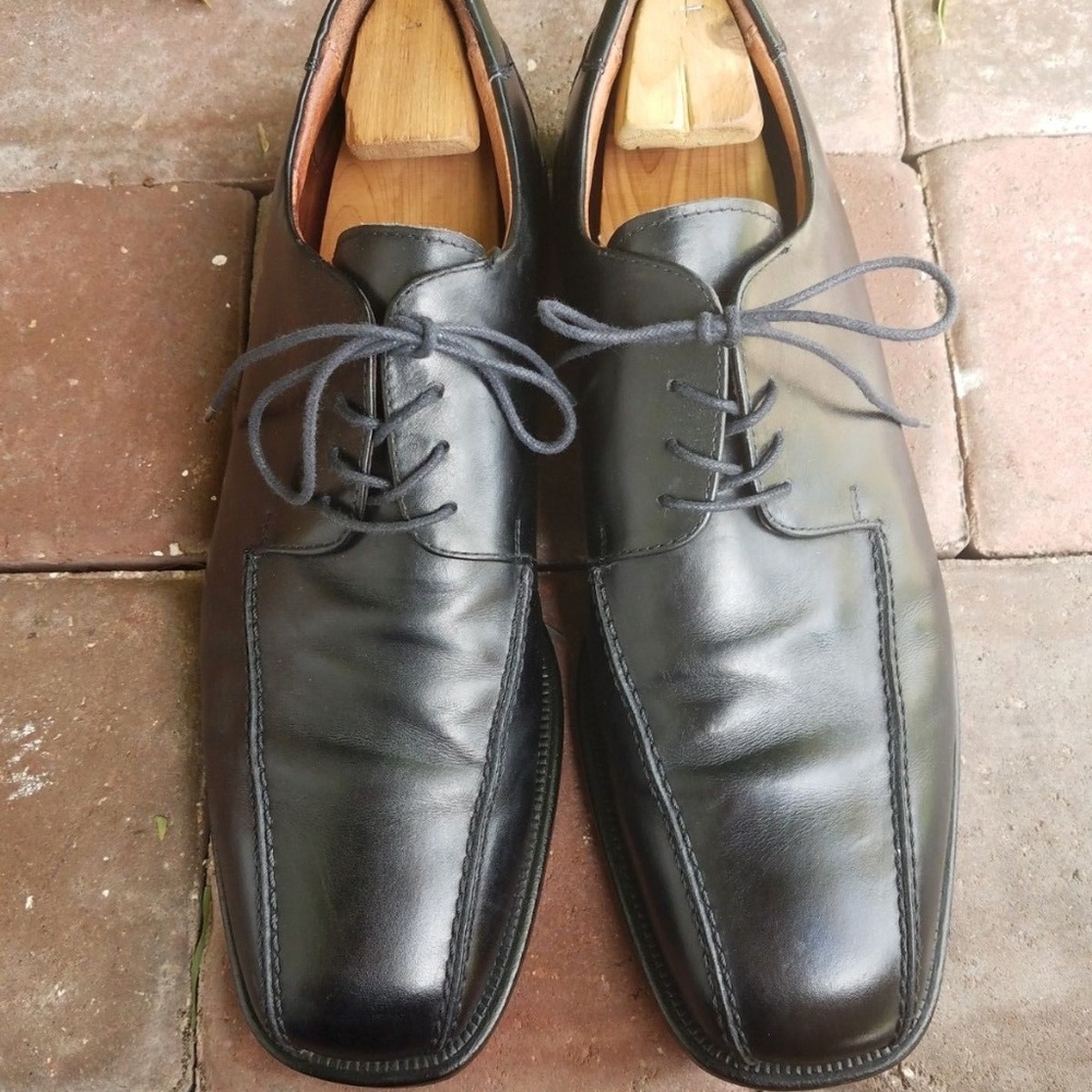 Pronto Uomo Black Leather Lace Up Shoes Size 12